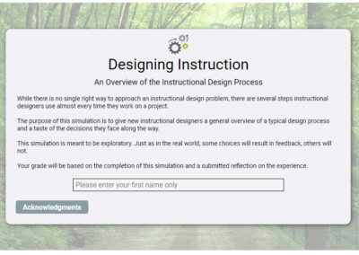 Designing Instruction: An overview of the instructional design process