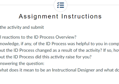 Screenshot of assignment instructions: Complete a reflection with 5 questions