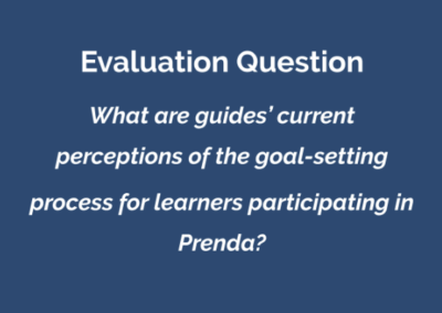 What are guides' current perceptions of the goal-setting process for learners participating in Prenda?