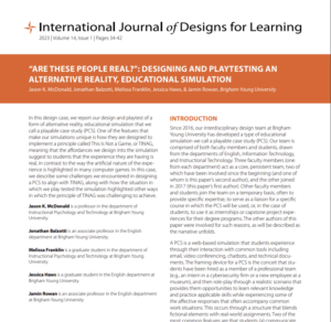 First page of article linked in text